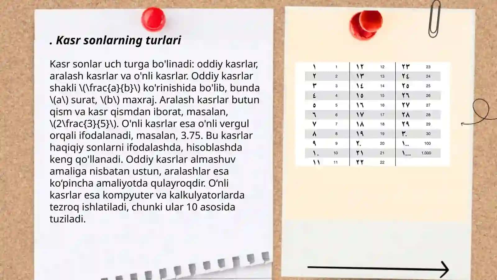 Kasr sonlarning qoʻllanilishi 3