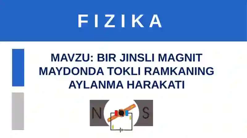 BIR JINSLI MAGNIT MAYDONDA TOKLI RAMKANING AYLANMA HARAKATI 3