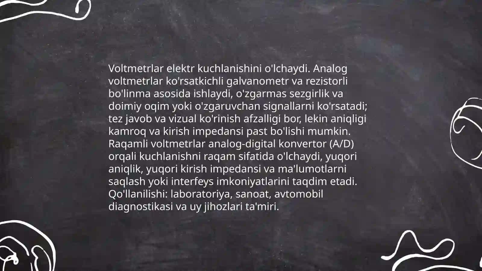 Voltmetrlar: analog va raqamli voltmetrlarning ishlash prinsipi va qo'llanilishi 3