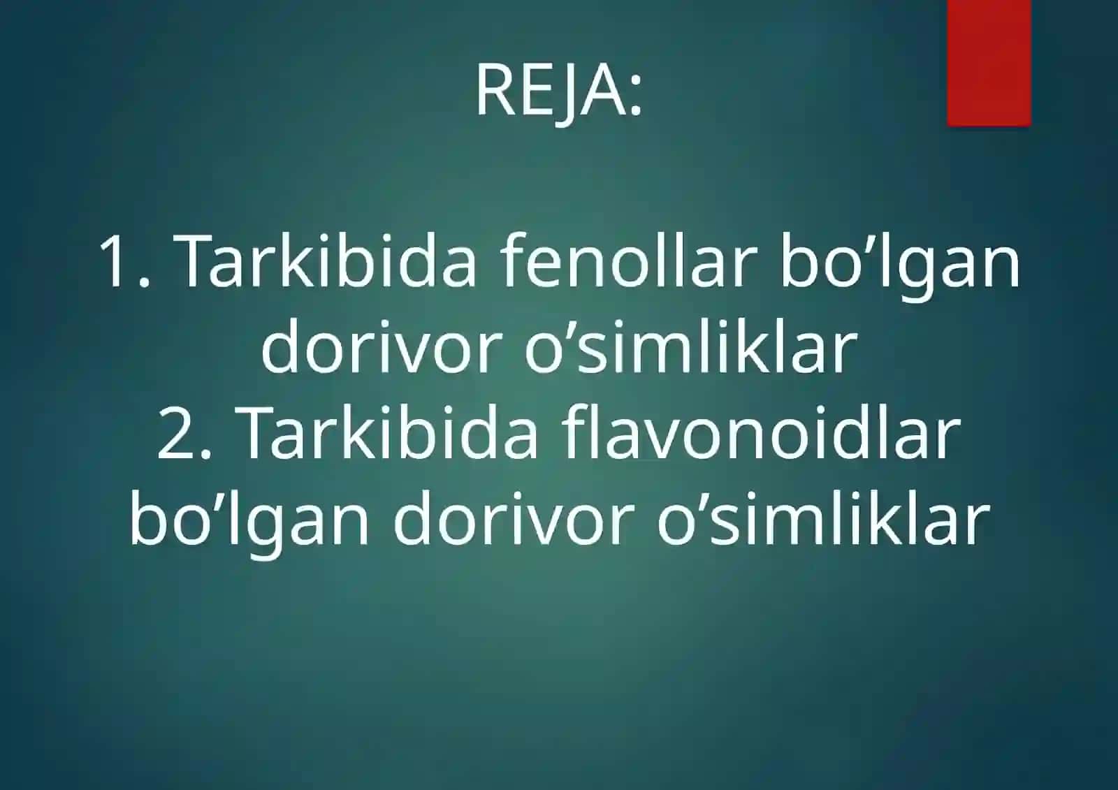 DORIVOR O'SIMLIKLAR TAQDIMOTI 3