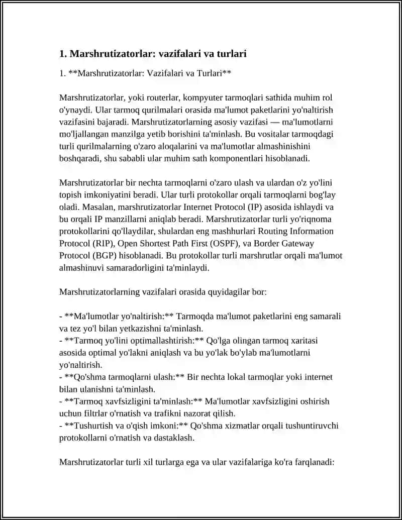 Marshrutizatorlar: Vazifalari va Turlari 3