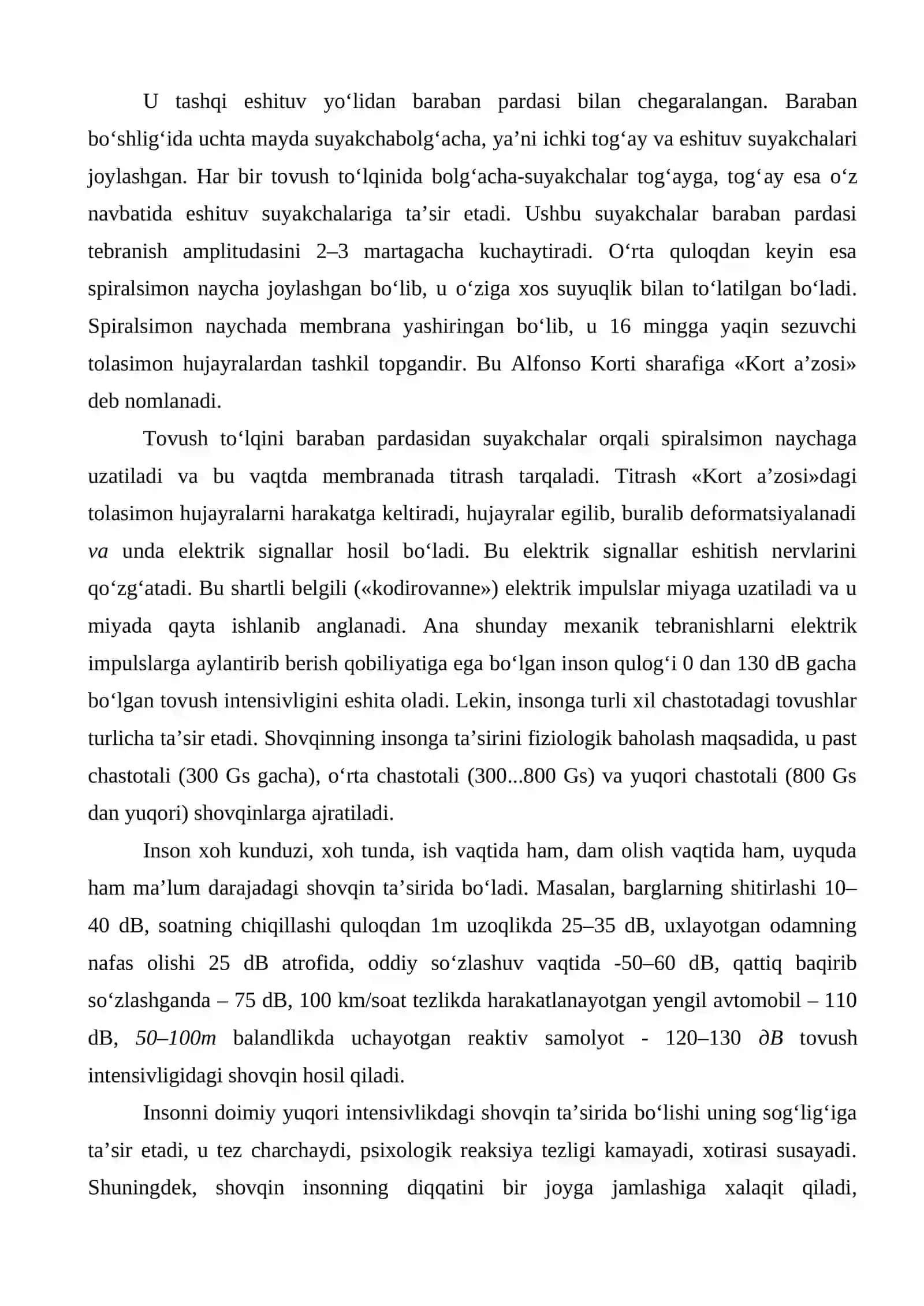 Shovqin va tebranishning fizik va fiziologik xususiyatlari 3