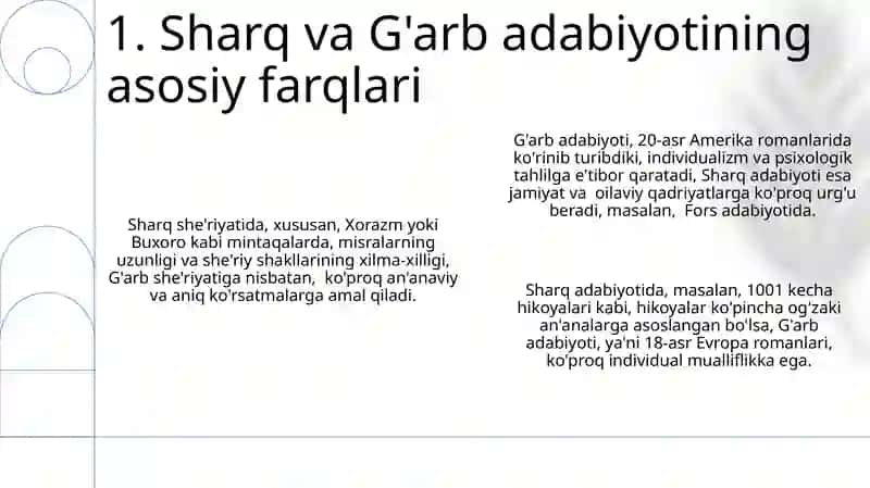 Sharq va G‘arb adabiyoti 3