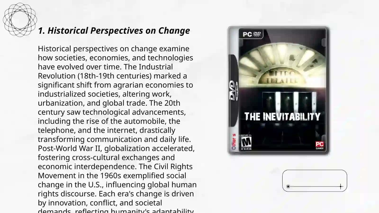 The inevitability of change 3