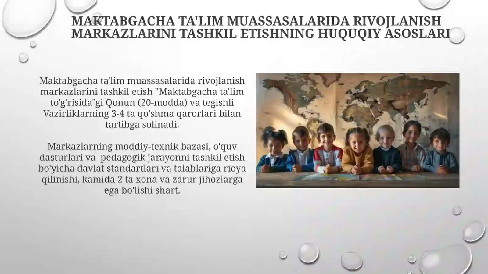 Chet el maktabgacha ta'lim muassasalarida rivojlanish markazlarini tashkil etishning huquqiy asoslari 3