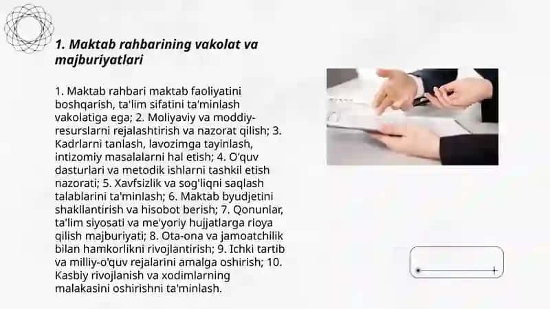 Maktabni boshqarish va unga rahbarlik qilishning qonun qoidalari 3