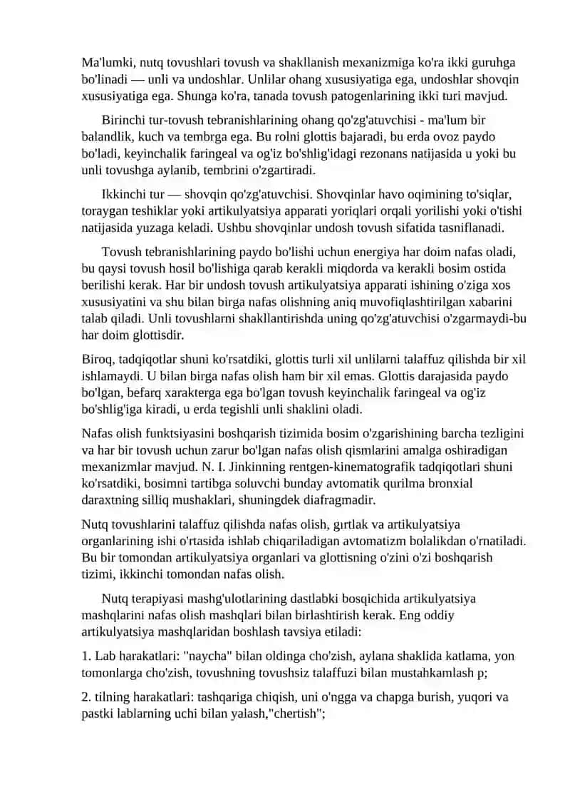 Ovoz buzilishlarini bartaraf etishda S.L.Taptapova metodikasi 3