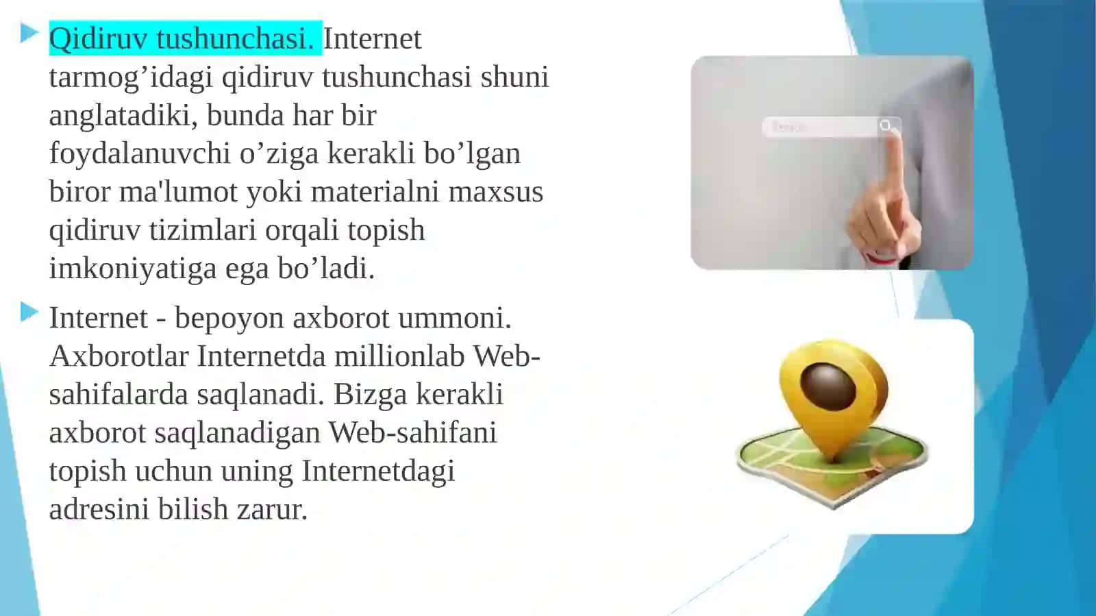 Internet qidiruv tizimida axborotlar qidirish va tanlangan axborotlarni olish 3