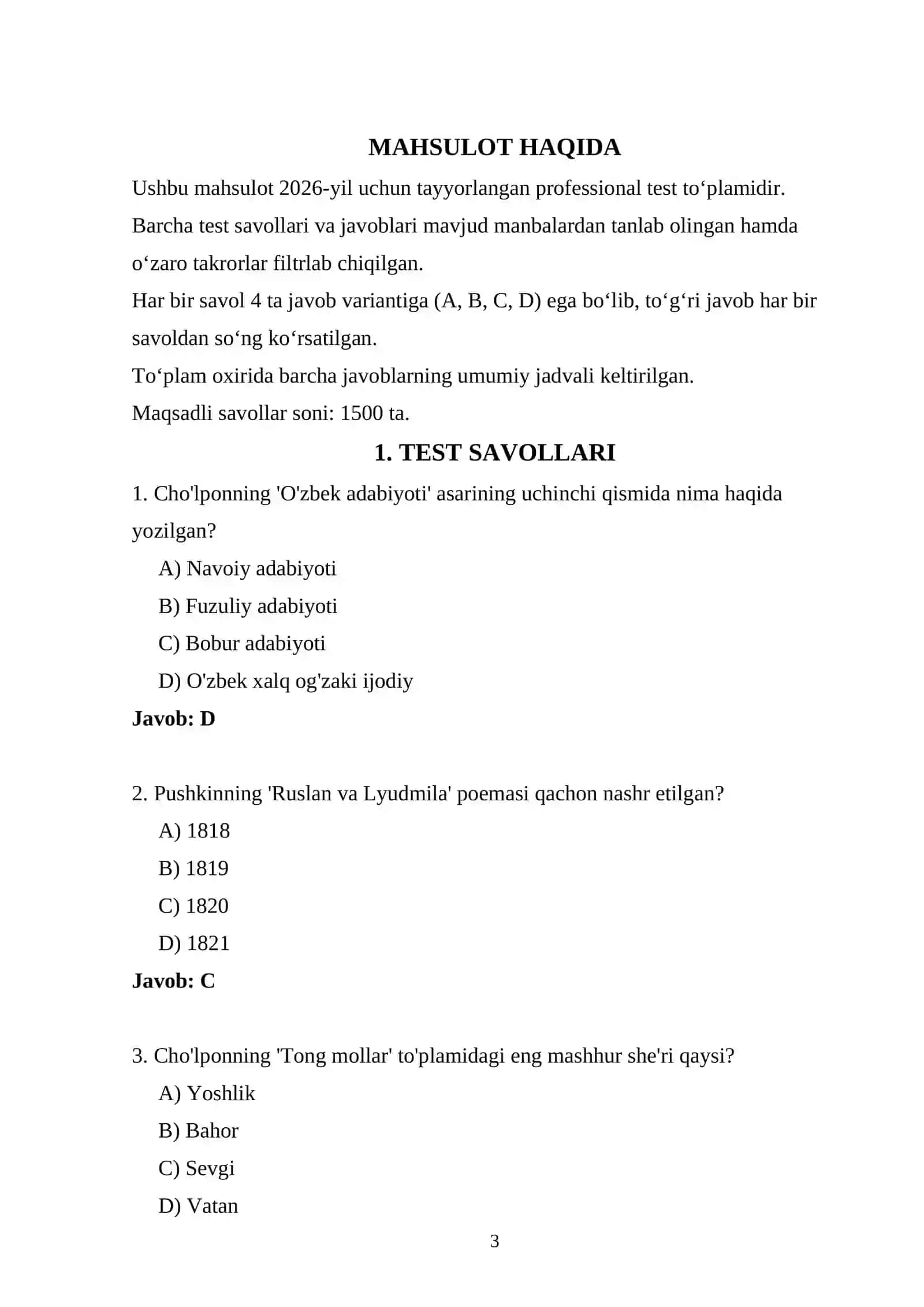 ARGOS 1500 TA TEST JAVOBLARI BAZASI 3