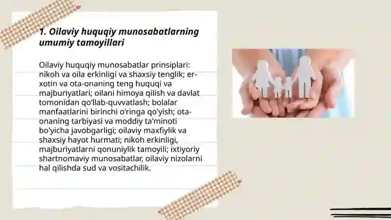 Oilada er-xotin va ota-onaning huquqiy maqomi 3