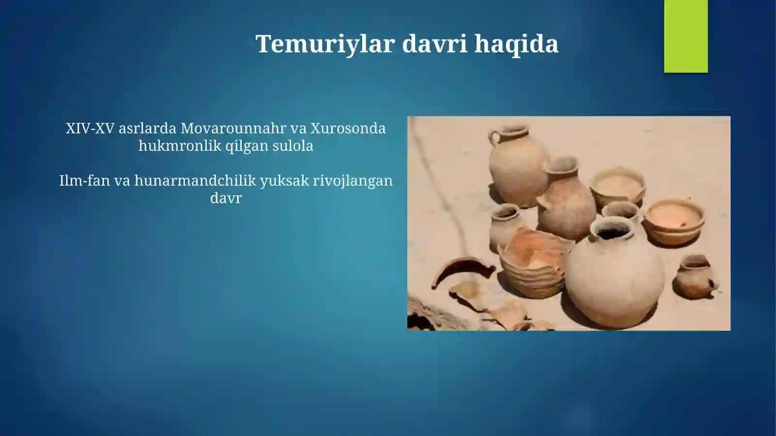Temuriylar davrida sopol buyumlari va kulolchilik markazlari 3