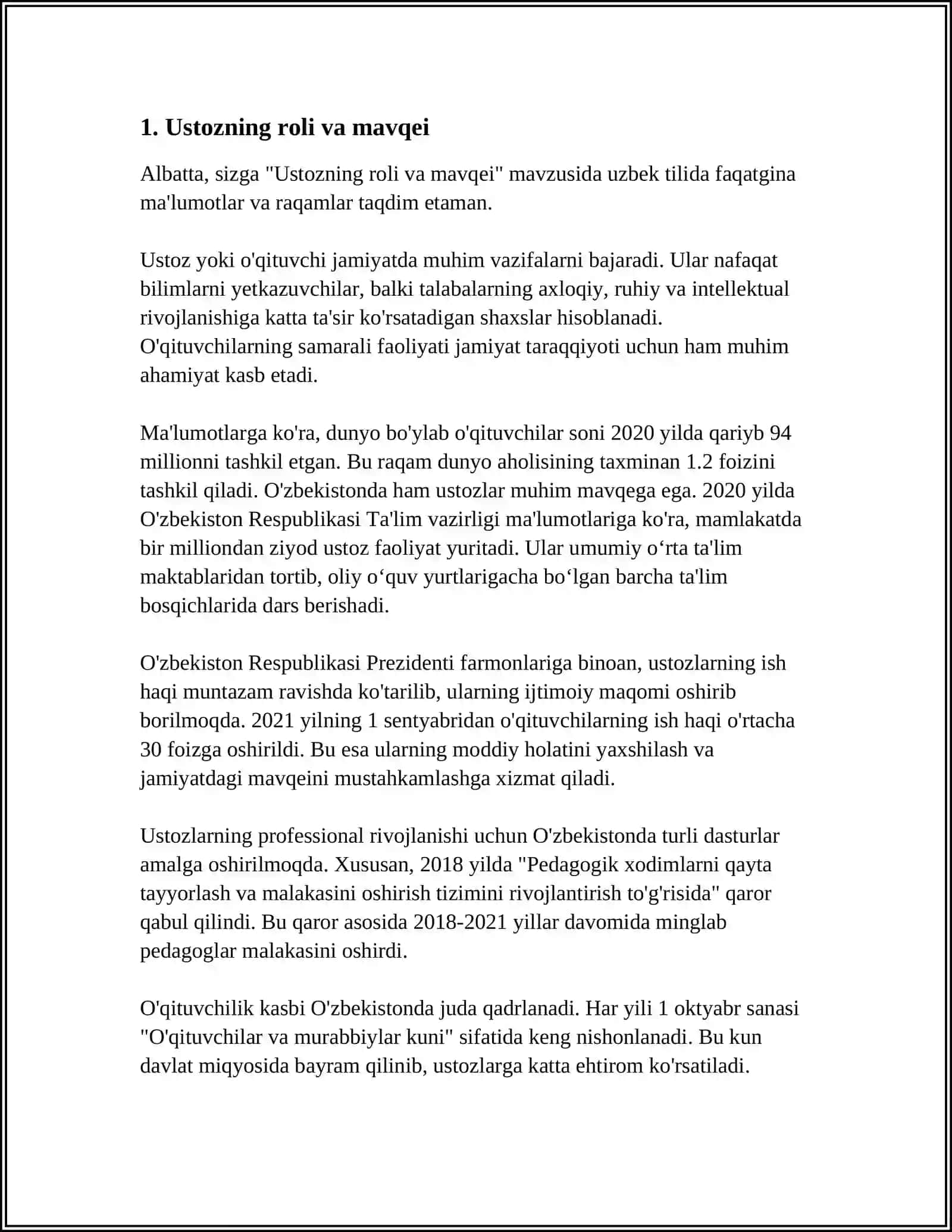 MUSLIHIDDIN SA'DIY SHEROZIYNING-GULISTON ASARIDA USTOZ VA SHOGIRD HAQIDAGI 3