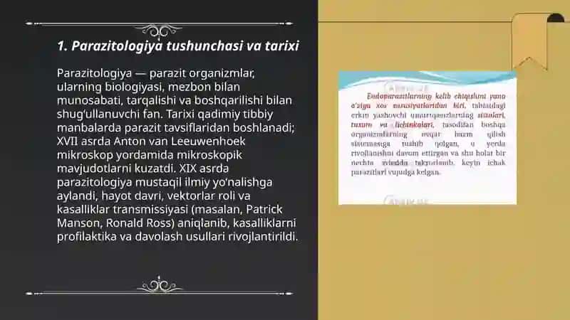 Parazitologiya asoslari.Parazitlarning kelib chiqishi 3