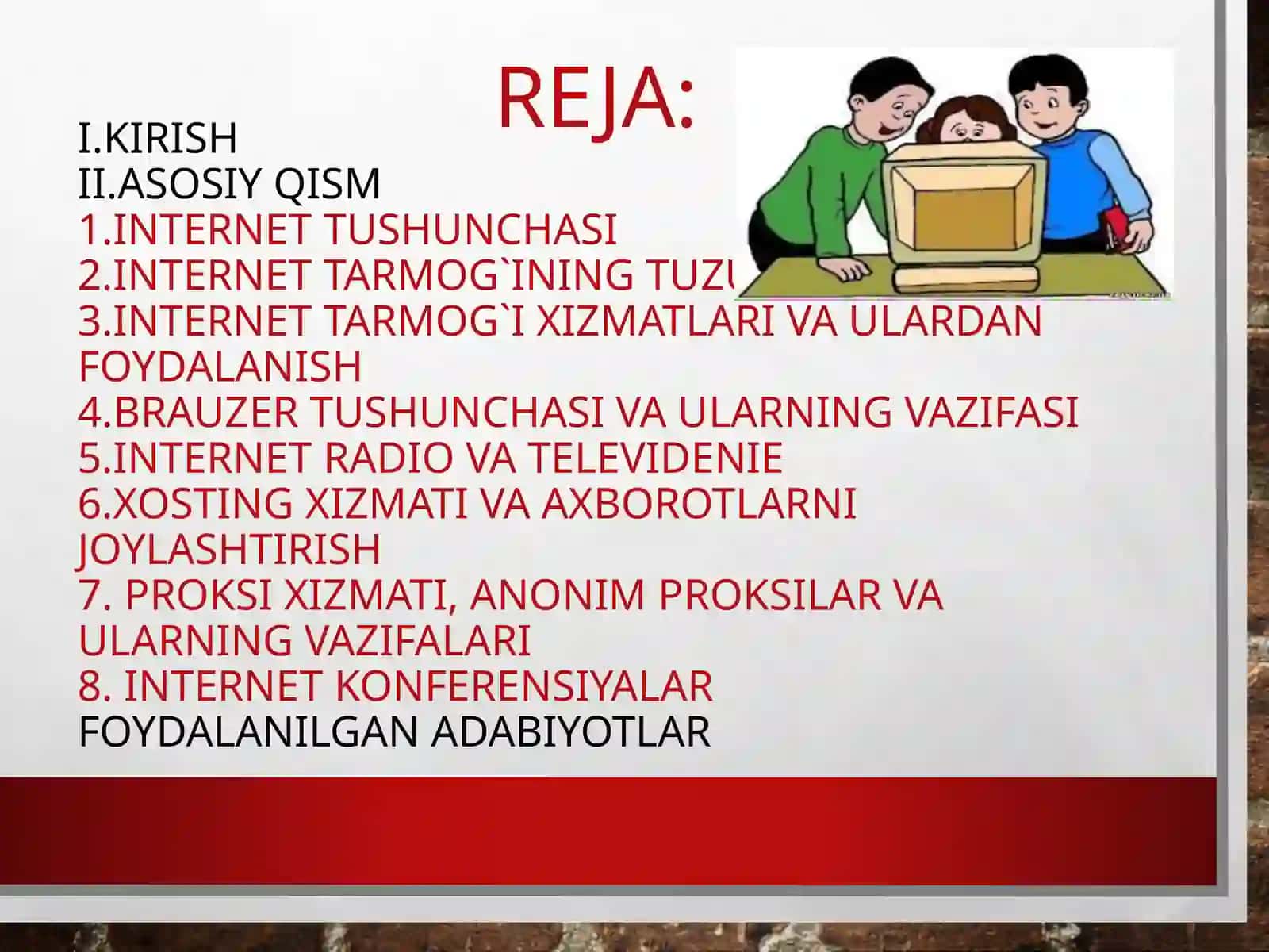 Internet tarmog`i xizmatlari vebbrauzerlar va ularning imkoniyatlari 3