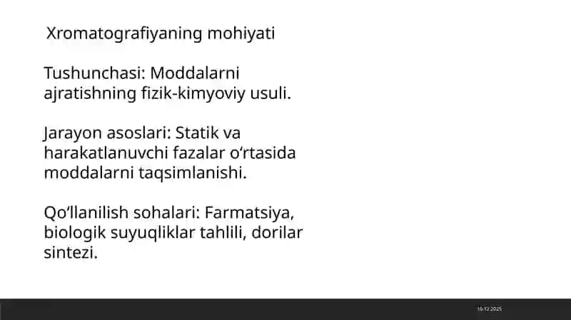 Xromatografiyaning tibbiy izlanishlardagi imkoniyatlari 3
