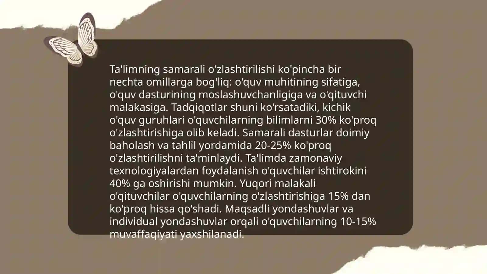 Faoliyatning o'zlashtrilishi va malakalarni egallash 3
