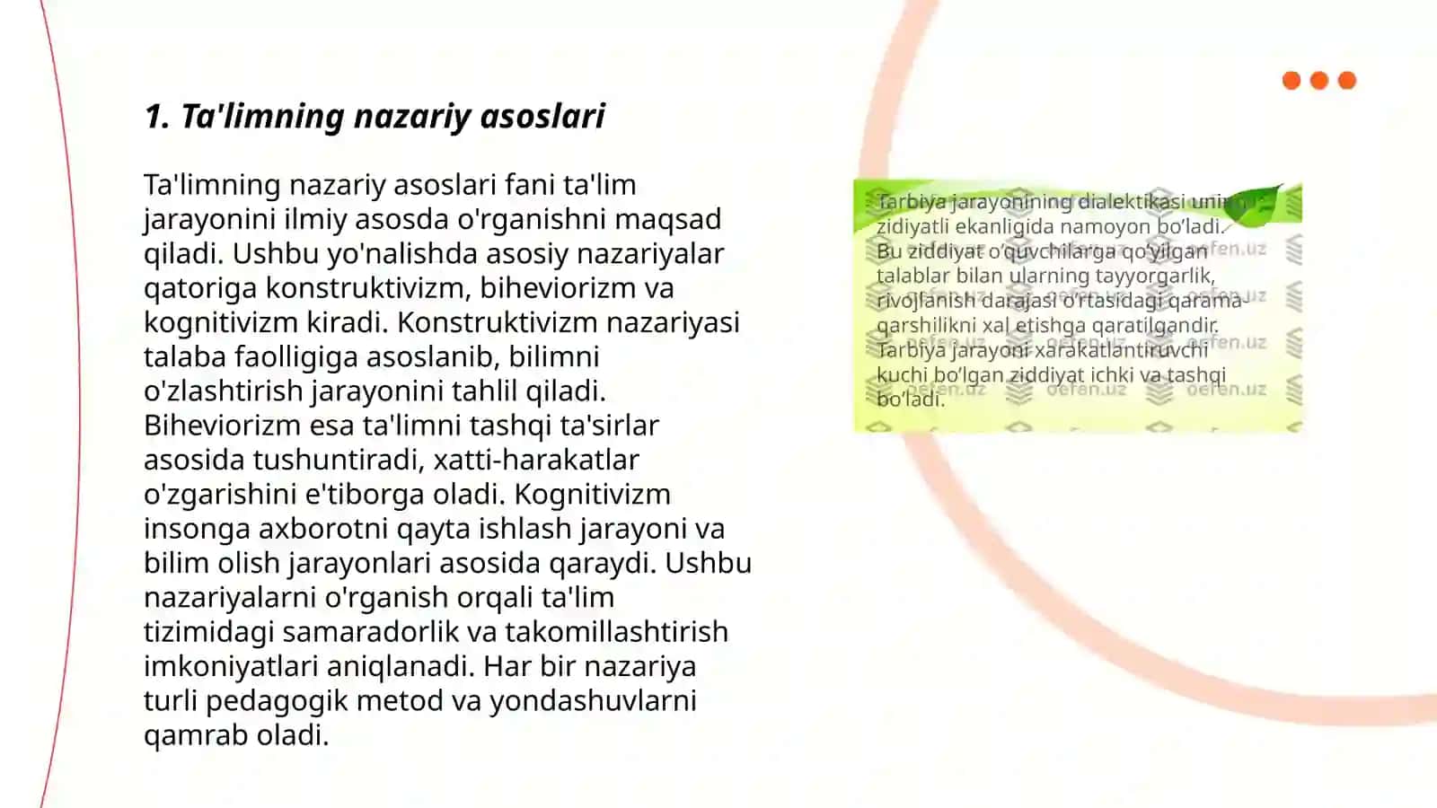 Tarbiya mazmuni 3