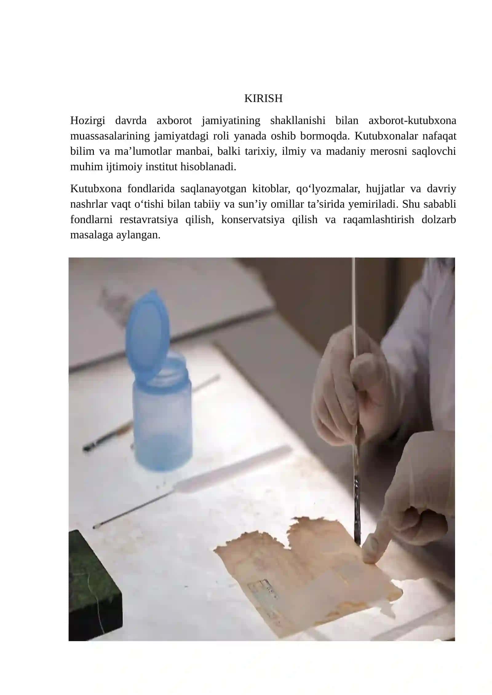 Kutubxona axborot fondlarini restavratsiya qilish va rasmiylashtirish asoslari 3