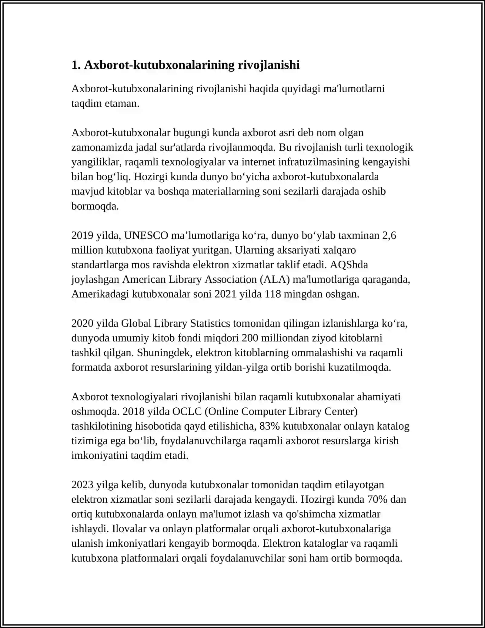 AXBOROT RESURS MARKAZLARINING BIBLIOGRAFIK FAOLIYATI 3
