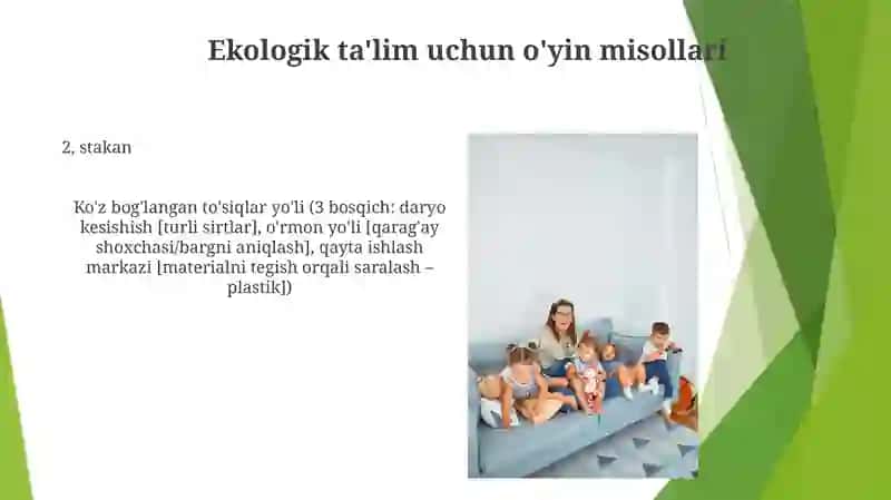 Ekologik ta'lim uchun o'yin misollari 3