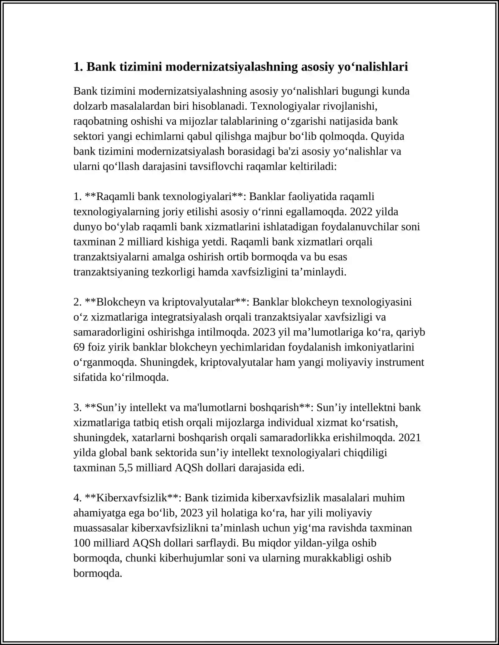 IQTISODIYOTNI MODERNIZATSIYALASH SHAROITIDA BANKLAR VA ULARNING RIVOJLANISH ISTIQBOLLARI 3