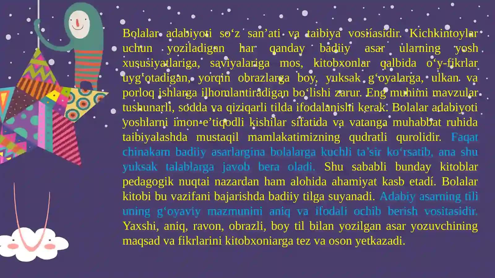 ADABIYOT (BOLALAR ADABIYOTI) FANINING MAQSAD VA VAZIFALARI 3