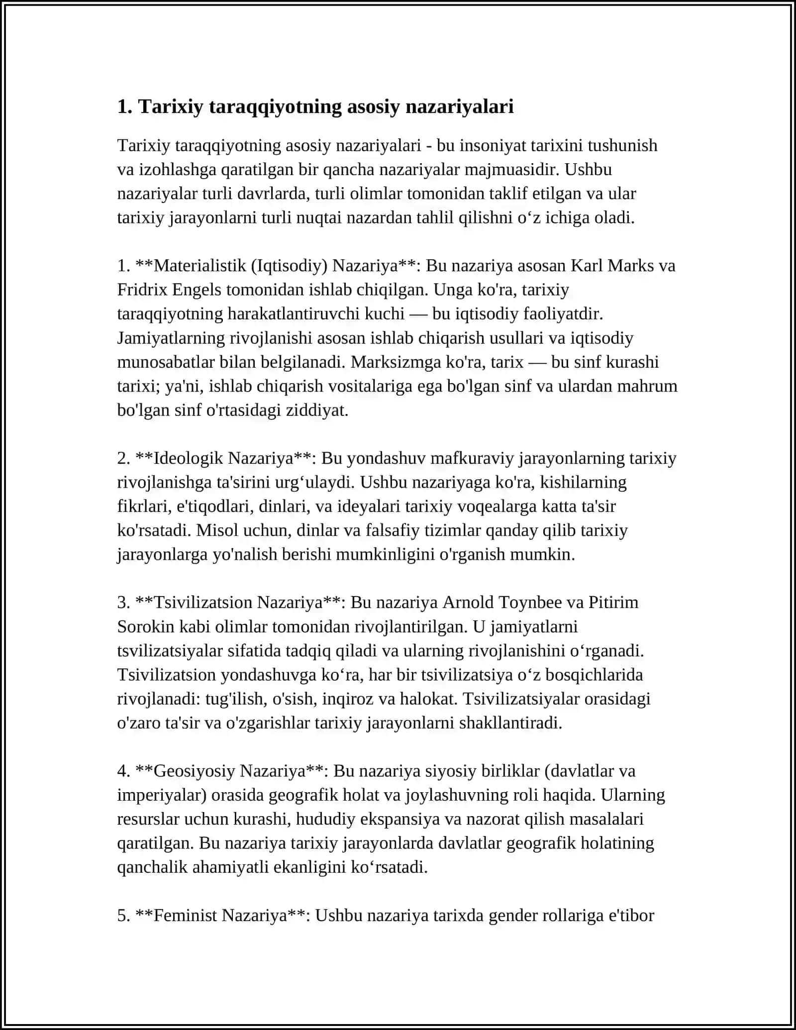 JAMIYAT TARAQQIYOTIDA TARIXNING MAZMUNI YÕNALISHLARI VA KANSEPSIYALARI 3