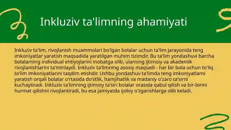 Rivojlanish muamolari bolgan bolalar uchun inkluziv  talimni keng talimiy amaliyoyga joriy etish algoritimlari 3