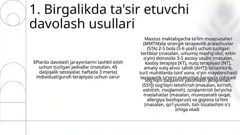 Maxsus maktabgacha ta'lim muassasasida davolash - sog' lomlashtirish jarayonini tashkil etish 3