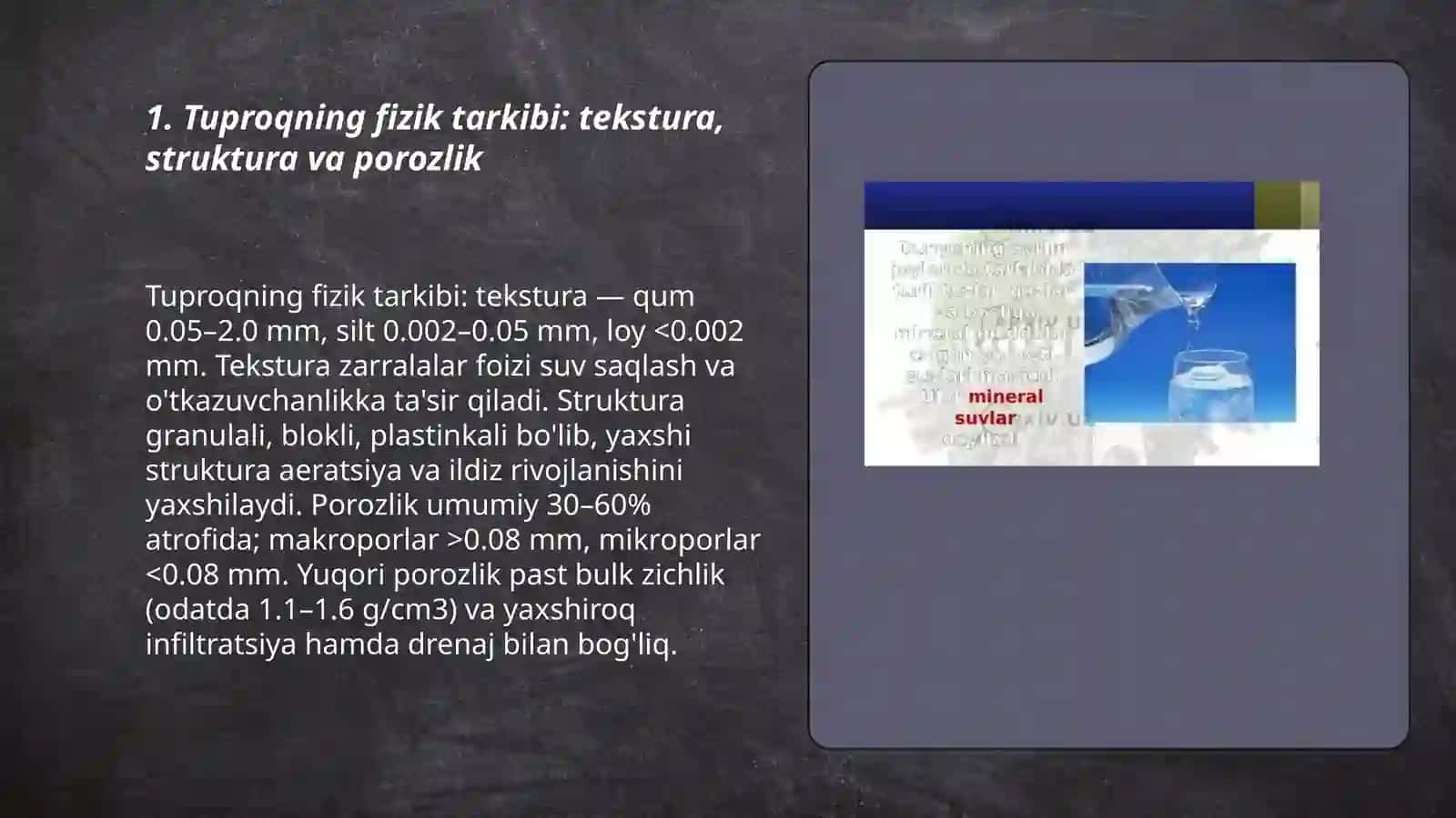 Tuproqning fizik tarkibi: tekstura va struktura 3