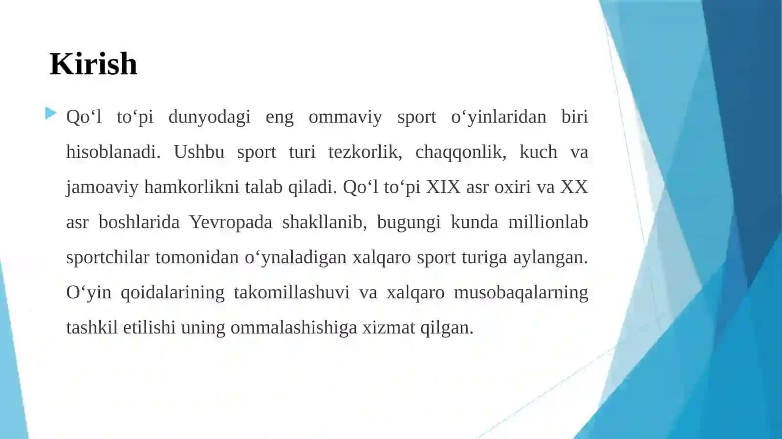 Qo‘l to‘pi o‘yinining kelib chiqish tarixi va dastlabki qoidalari 3