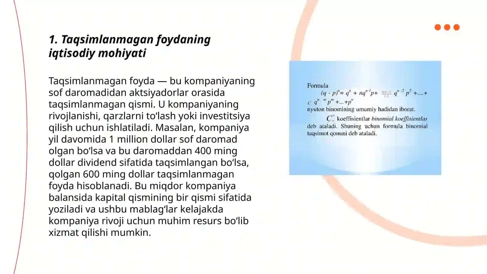 Taqsimlanmagan foydaning shakllanishi va taqsimlanishining auditi 3