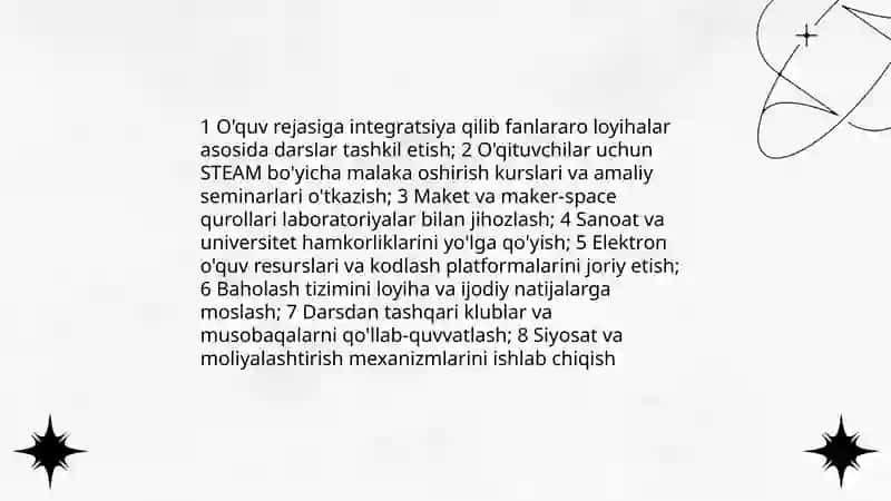 STEAMning xorijiy davlatlar taʼlim-tarbiya tizimlariga integratsiyalash usullari 3