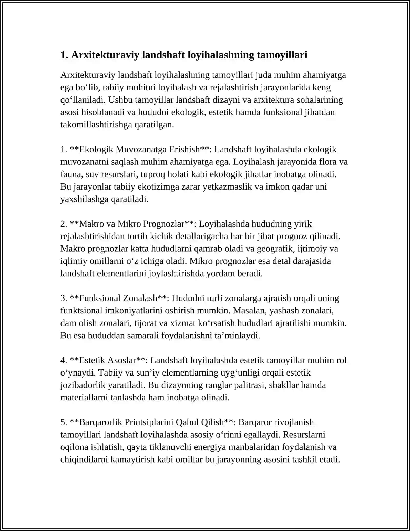 AVTAMABIL YOʻLLARI LOYIHALASH BOSQICHLARIDA ARXITEKTURAVIY LANDSHAFT METODIKASI 3