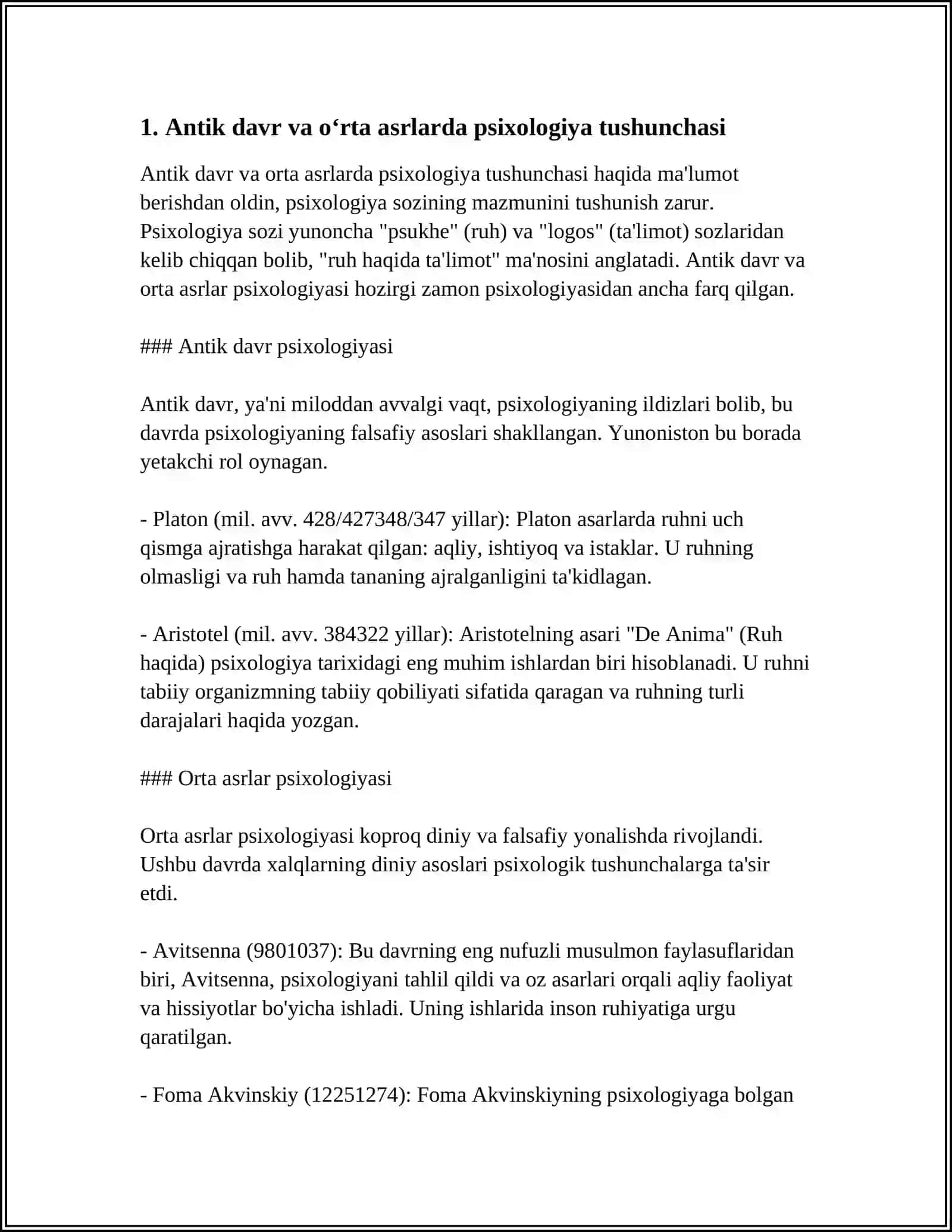 Antik Davr va Orta Asrlarda Psixologiya Tushunchasi 3