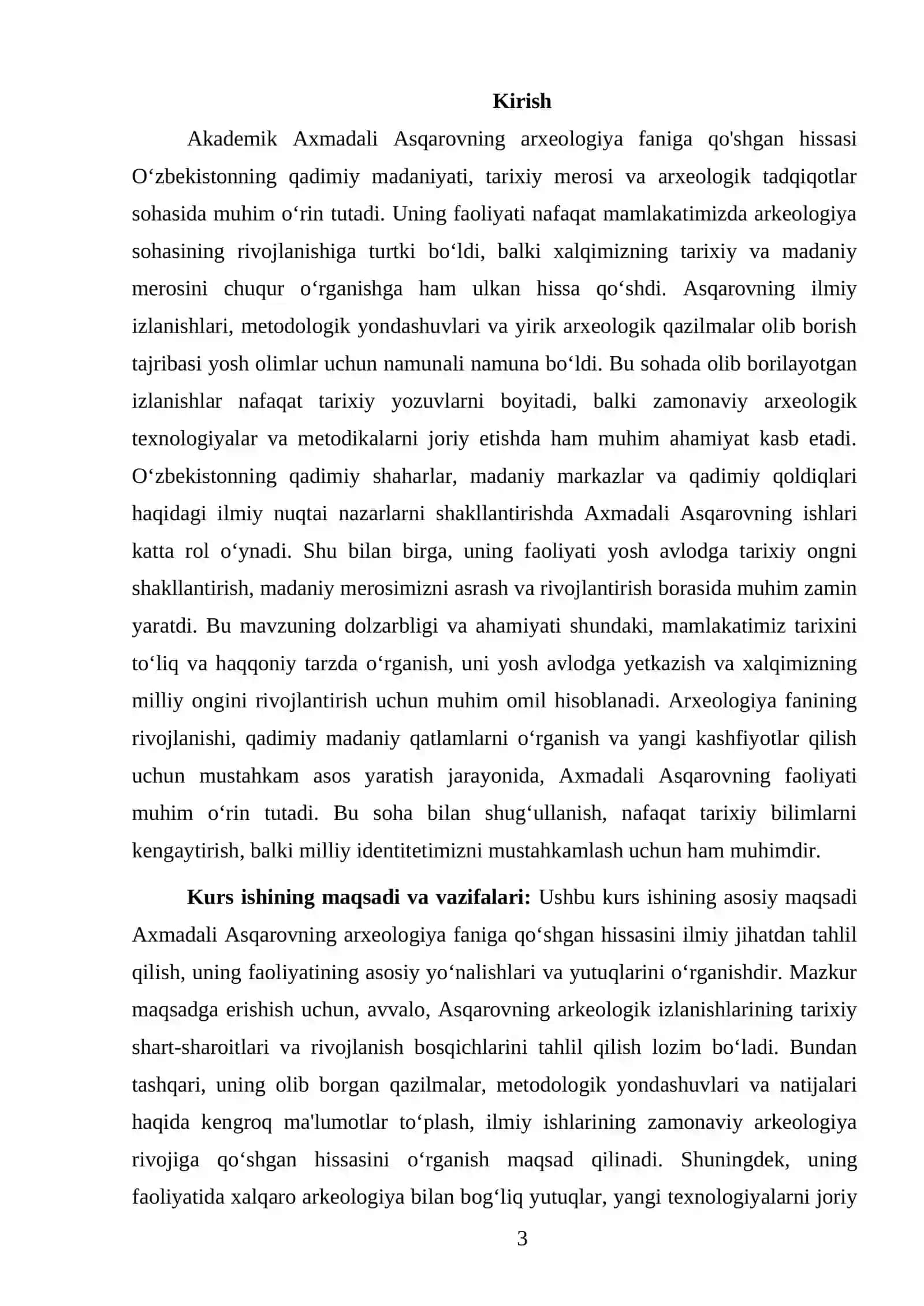 Akademik Axmadali Asqarovning arxeologiya faniga qo'shgan hissasi 3