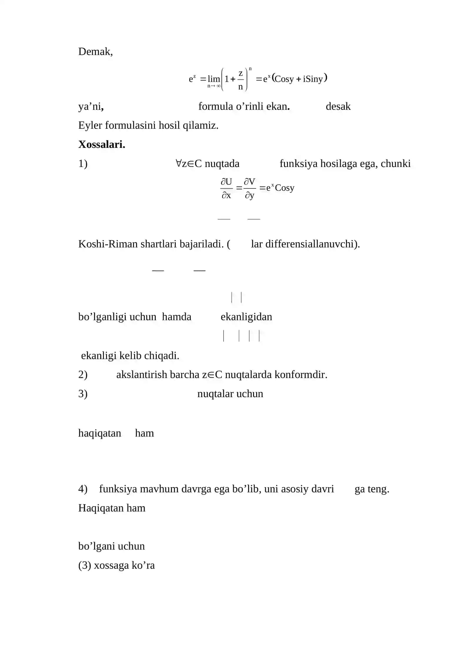 Ko’rsatkichli funksiya trigonometric va giperbolik funksiyalar 3