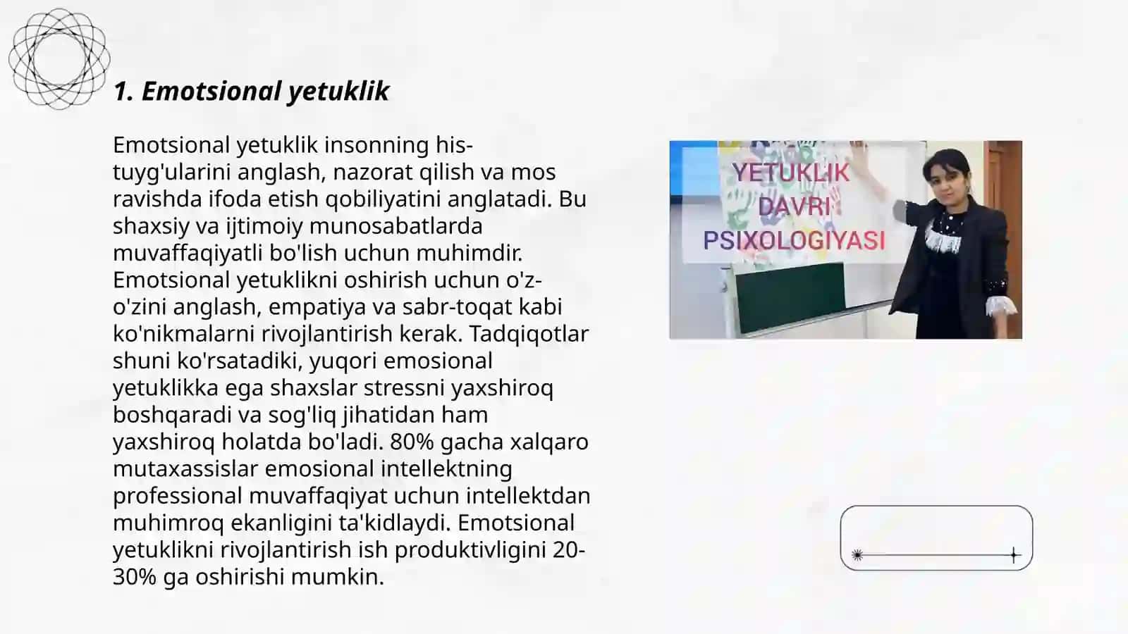 Yetuklik davrining ikkinchi bosqichidagi shaxsning psixologik xususiyatlari 3