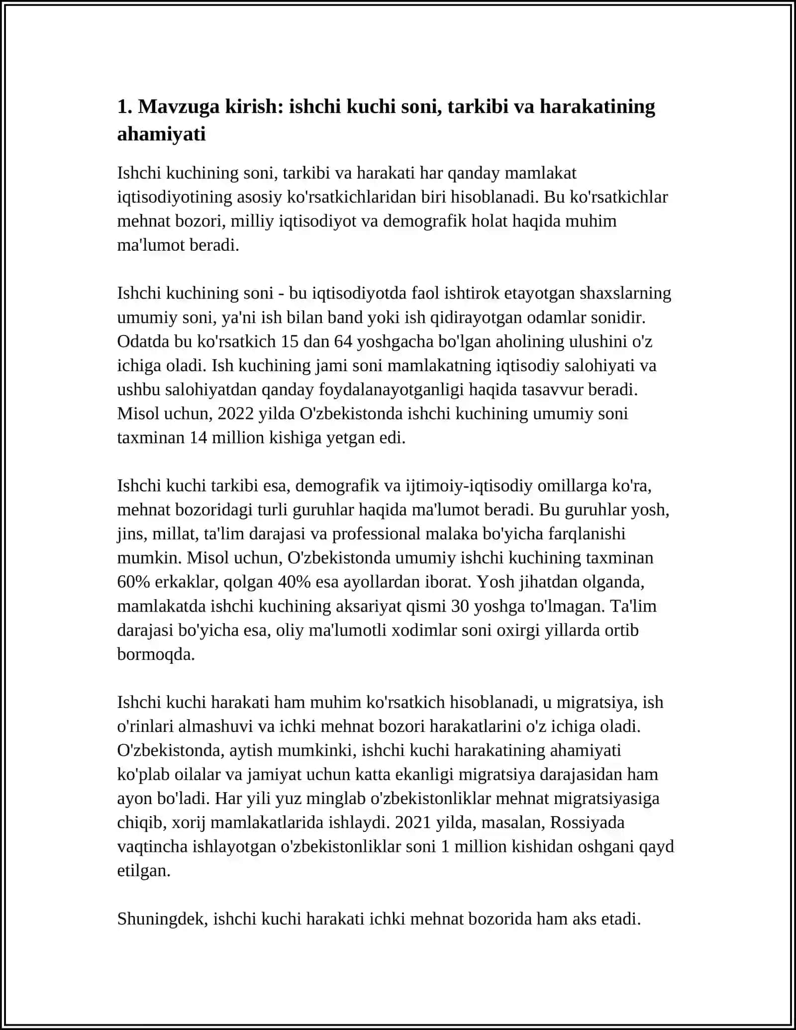 ISHCHI KUCHI SONI TARKIBI VA HARAKATINI STATISTIK OʻRGANISH 3
