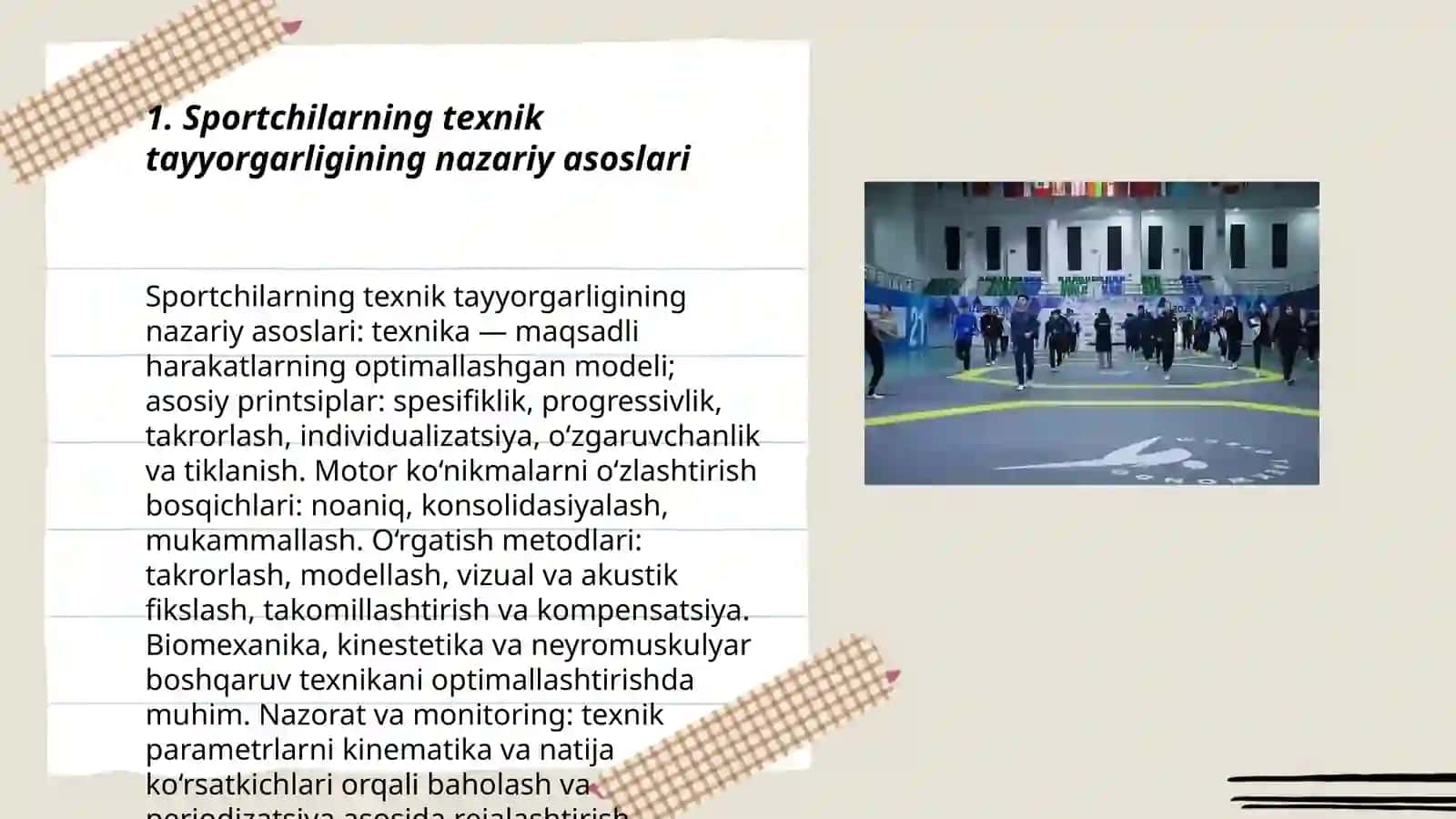Sportchilarning texnik va taktik tayyorgarligini izohlang 3