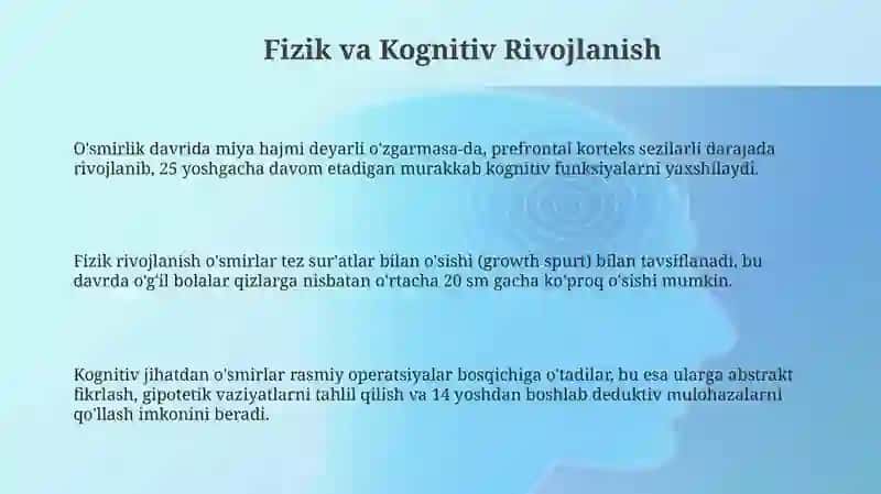 Oʻsmirlik va oʻspirinlik davri psixologiyasi 3