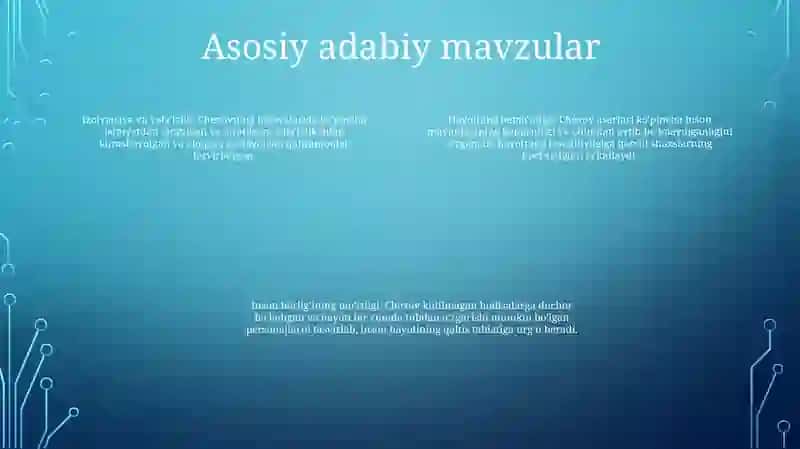 A.P.Chexov Hikoyalari Va U HaqidaQiziqFaktlar 3