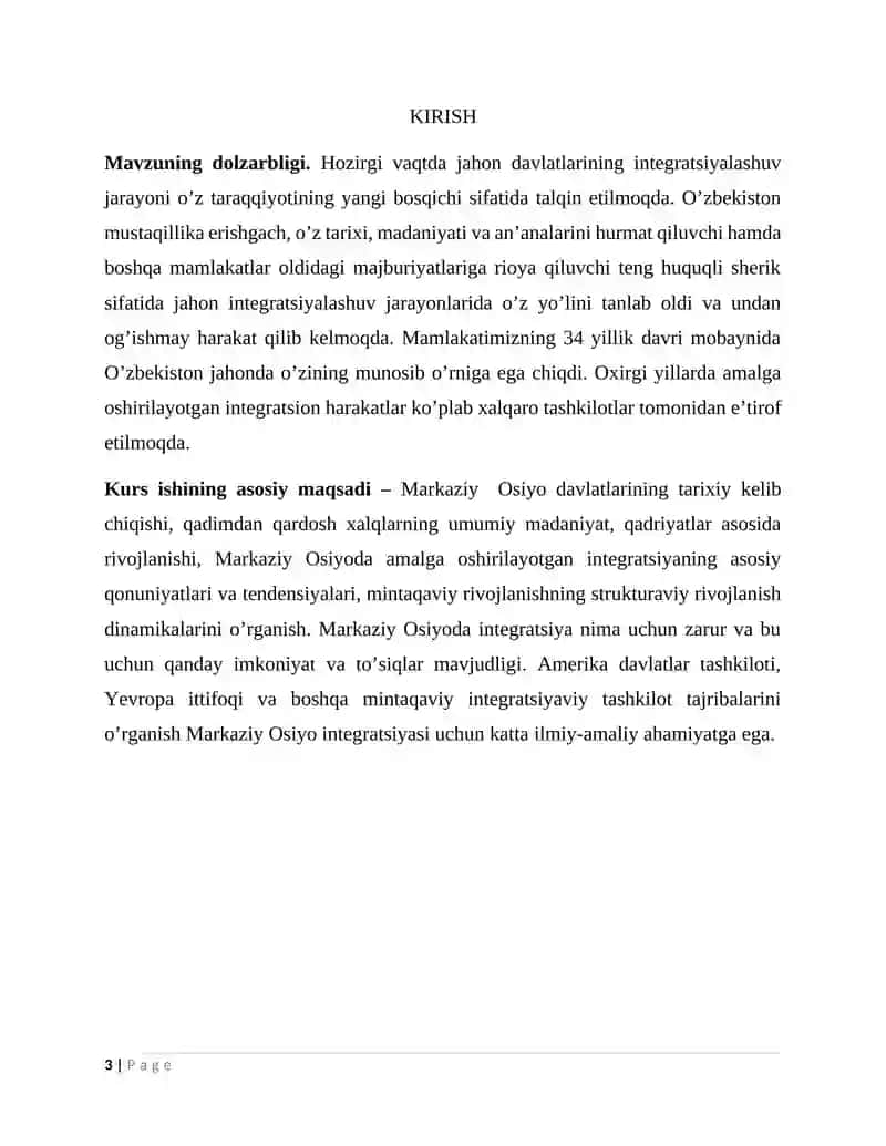 MARKAZIY OSIYO MINTAQASIDAGI INTEGRATSIYAVIY JARAYONLAR 3