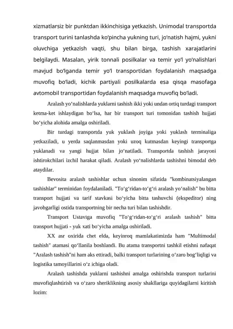 Multimodal tashuvlar texnologiyasi 3