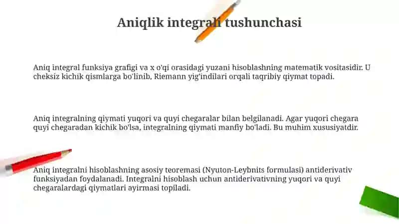 Aniq integral tushunchasi 3