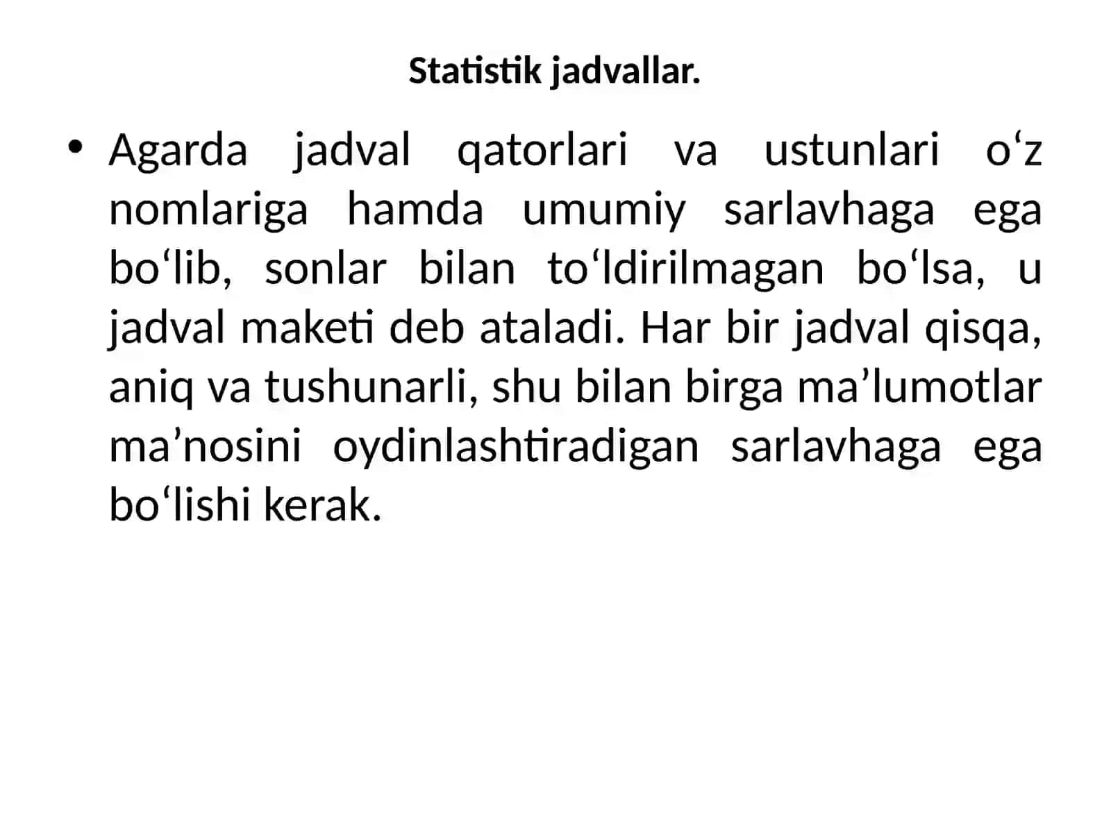 Statistik ma’lumotlarni taqdim etish usullari 3