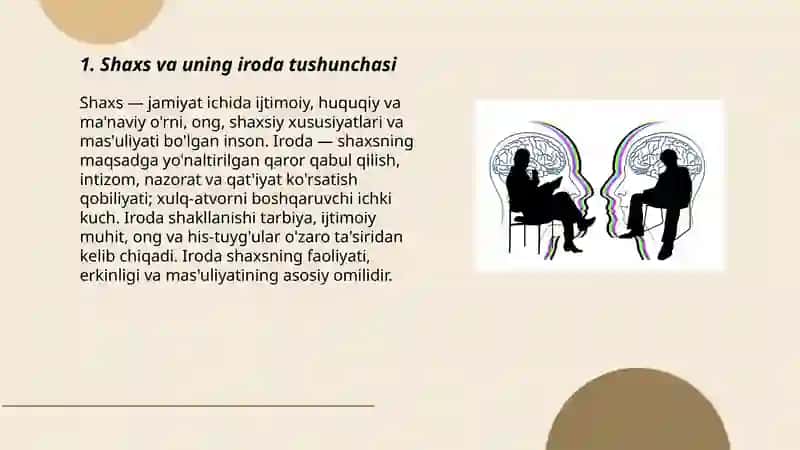Shaxs va uning irodaviy sohasi.Faoliyati 3