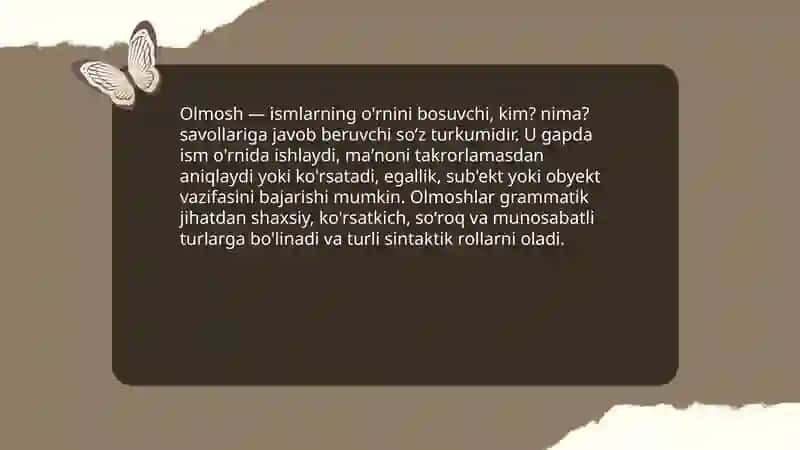 Olmosh soʻz turkumi 3