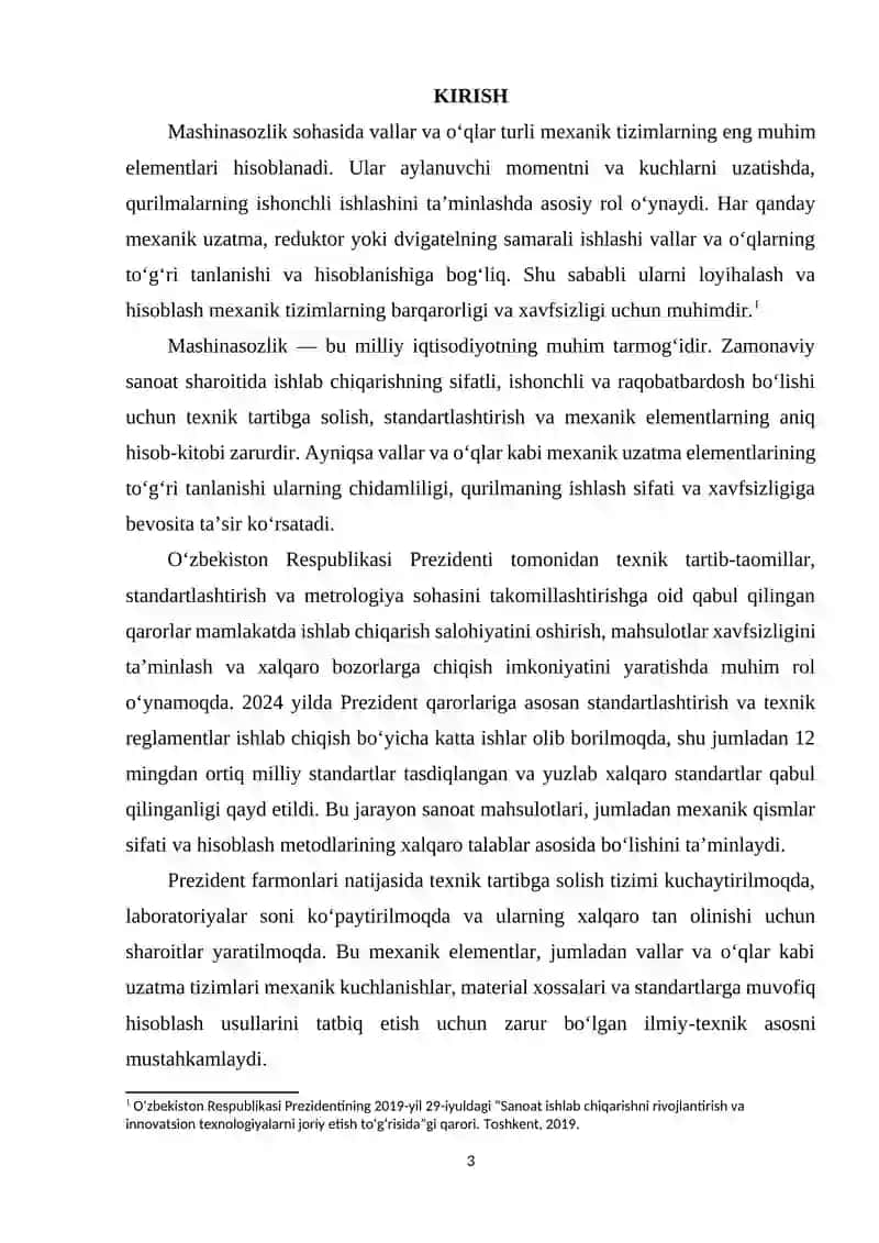 Vallar va oʻqlarni hisoblash tartibi 3