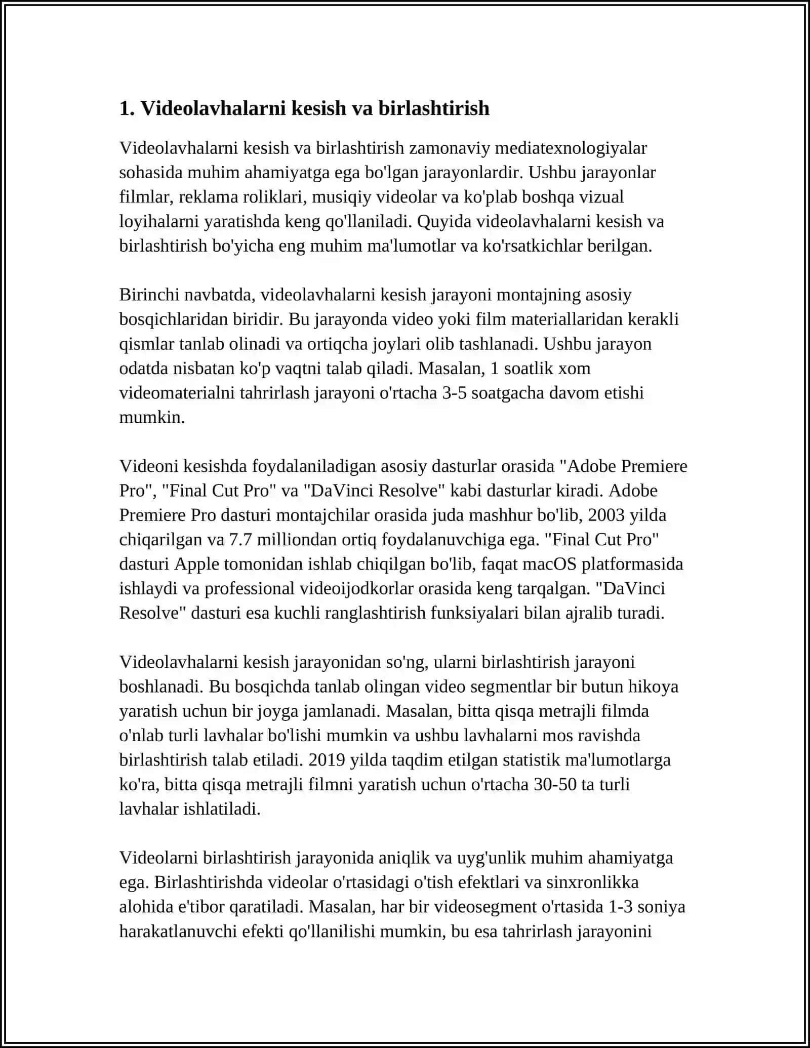 MOBIL TELEFON UCHUN VIDEO MONTAJ DASTURLARIDA VIDEOLAVHANI TAHRIRLASH 3
